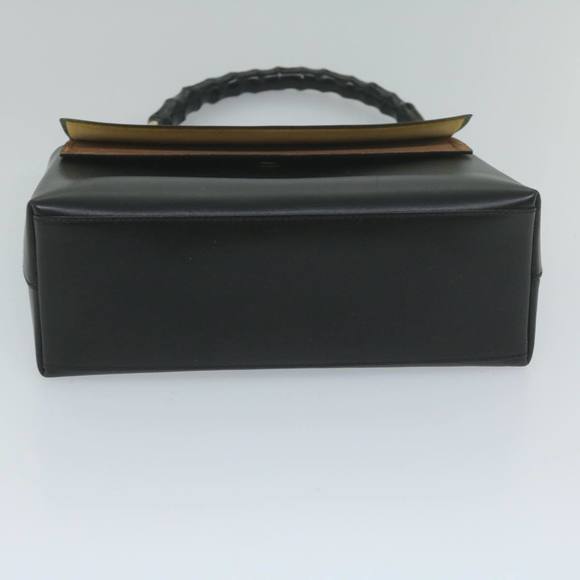 GUCCI Bamboo Hand Bag Leather Black 001 3444 1887 Auth 61693 - Picture 5 of 16